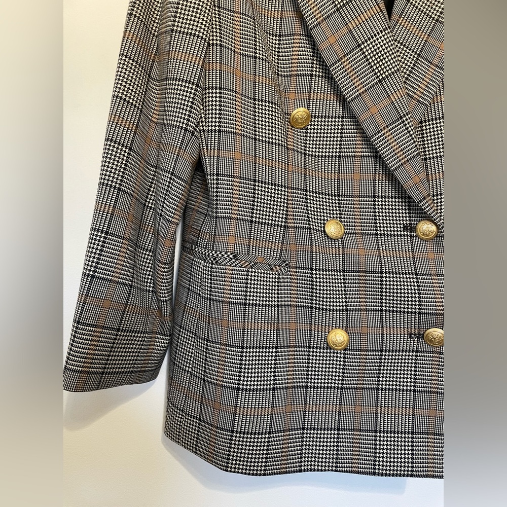 PENDLETON Vintage Double Breasted Plaid Wool Blaz… - image 6